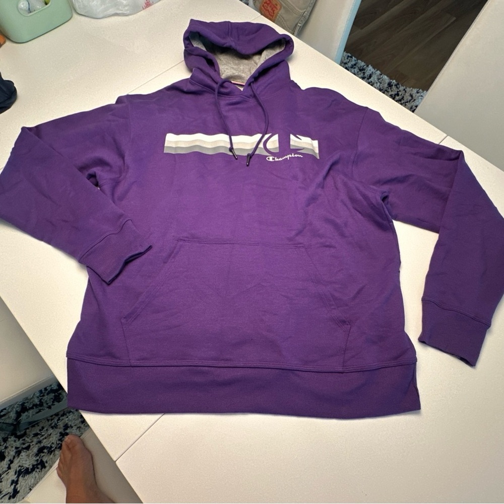 Champion Purple Men's Hoodie large with pockets new